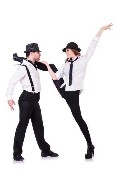 Pareja de bailarines bailando bailes modernos — Foto de Stock