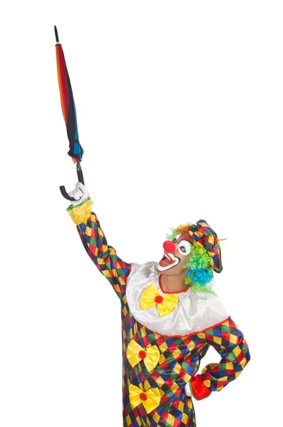 Clown met paraplu — Stockfoto