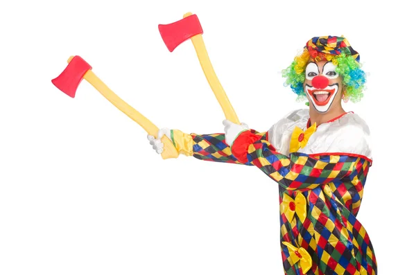 Clown mit Äxten — Stockfoto