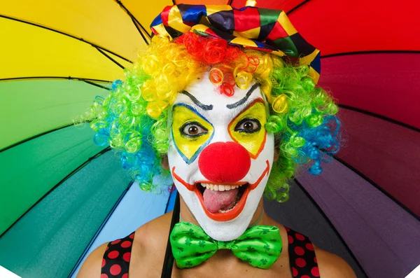 Clown con ombrello — Foto Stock