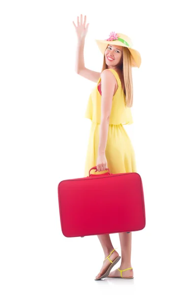 Young woman preparing for vacation — Stock Photo, Image