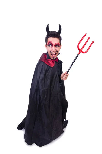 Homme en costume de diable dans le concept d'Halloween — Photo