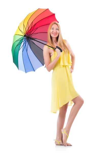 Frau mit Regenschirm — Stockfoto