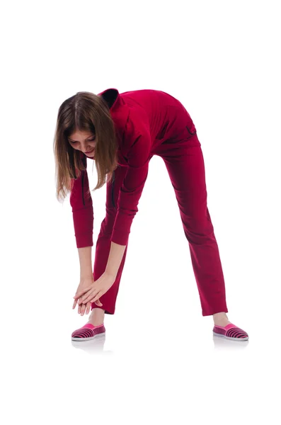 Jovem mulher fazendo exercícios — Fotografia de Stock