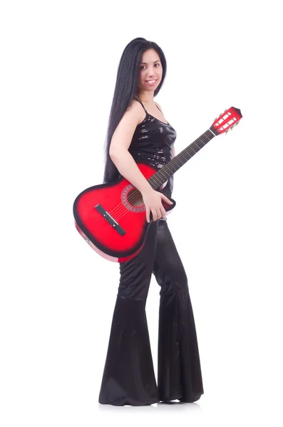 Mulher com guitarra — Fotografia de Stock