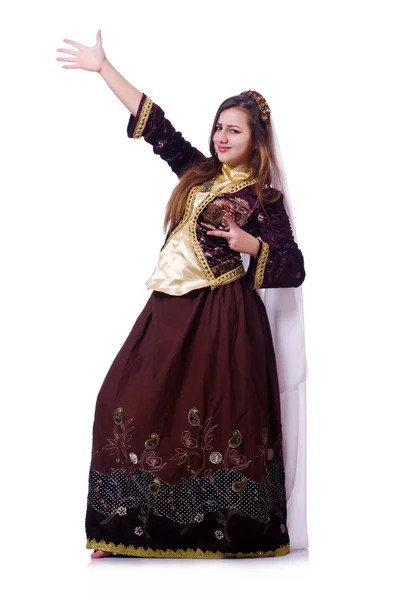 Jovencita bailando danza azerí tradicional —  Fotos de Stock