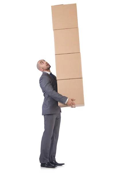 Hombre de negocios con cajas —  Fotos de Stock