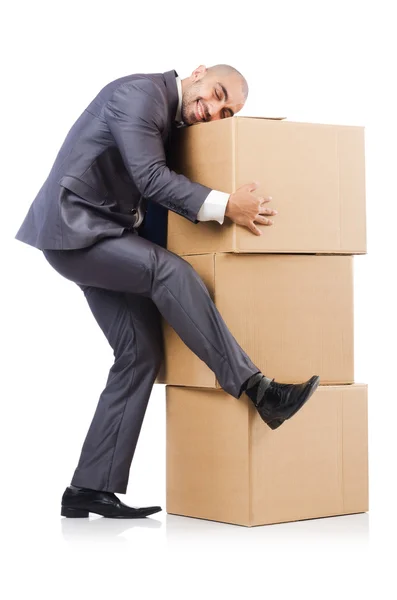 Hombre de negocios con cajas —  Fotos de Stock