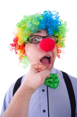 Funny guy with clown wig