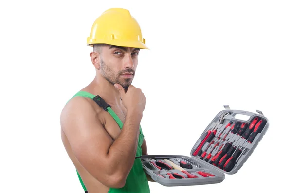 Homme avec boîte à outils — Photo