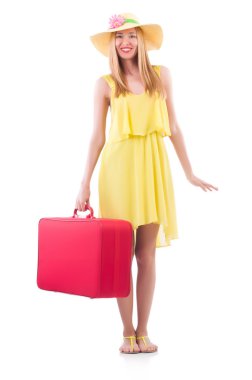 Genç bayan tatile hazırlanıyor.