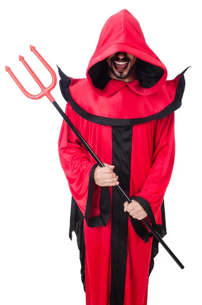 赤い衣装の男の悪魔 — ストック写真