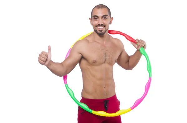 Man with hula hoop — Stock Photo, Image