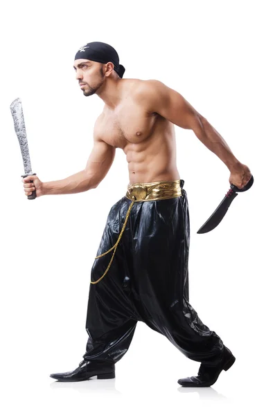 Man in pirate costume in halloween concept — Stock Photo, Image