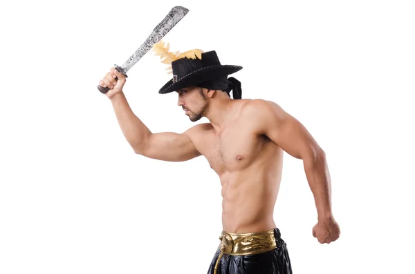 Uomo in costume da pirata nel concetto di Halloween — Foto Stock