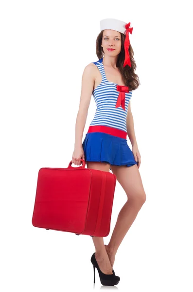 Jonge vrouw bereidt zich voor op vakantie — Stockfoto