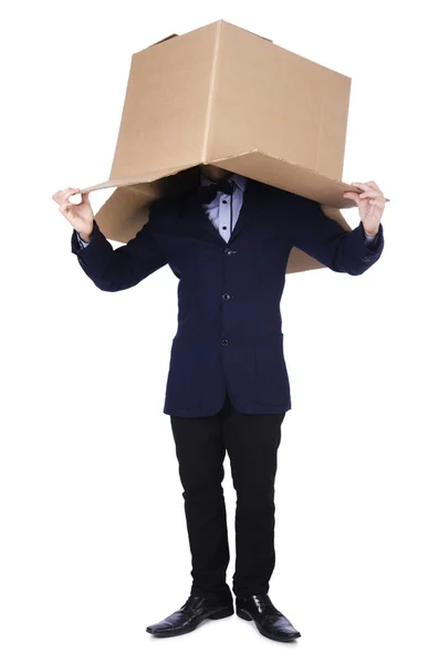 Businessman with box — Stock Photo, Image