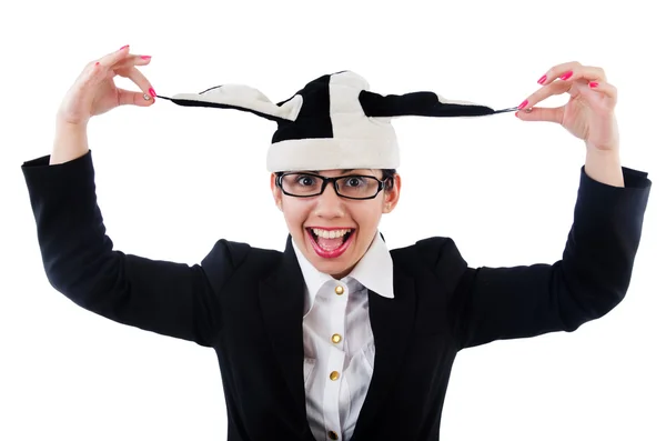 Businesswoman clown — Stock Photo, Image