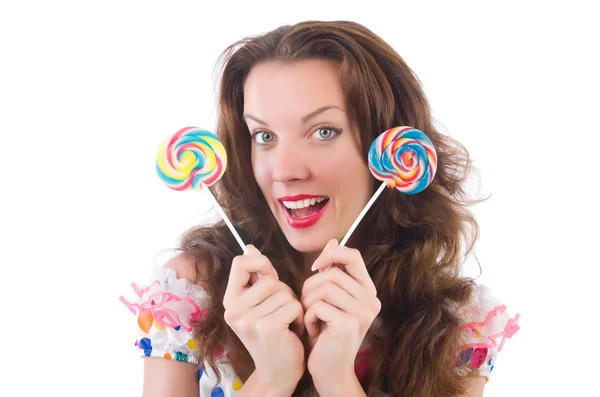 Woman with lollipops — Stock Photo, Image