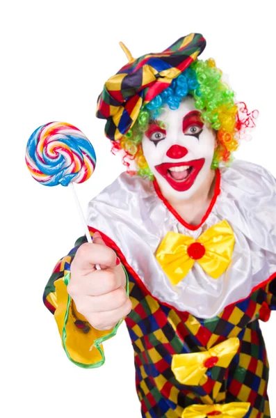 Clown mit Lutscher — Stockfoto