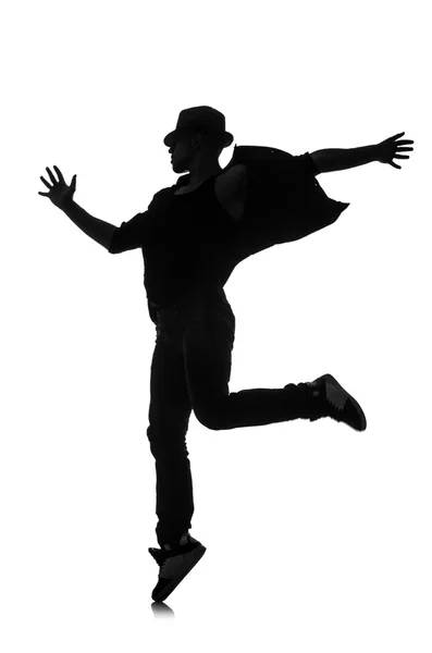 Silhouette del ballerino maschile — Foto Stock