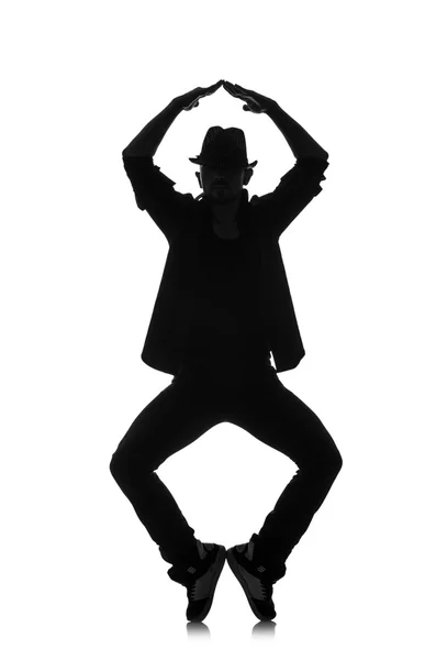 Silhouette eines männlichen Tänzers — Stockfoto