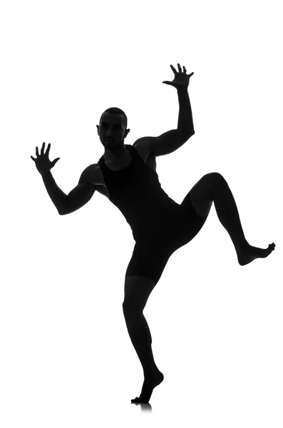Silhouet van mannelijke danser — Stockfoto