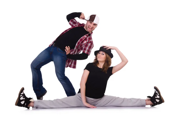 Pareja de bailarines bailando bailes modernos — Foto de Stock