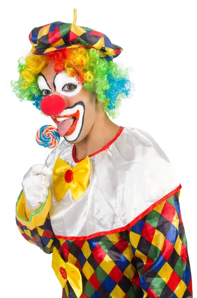 Цирковий клоун з льодяник — стокове фото