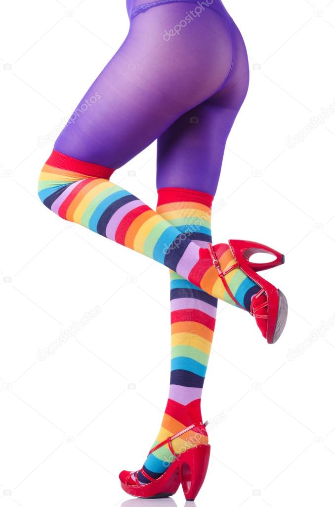 Colourful striped stockings