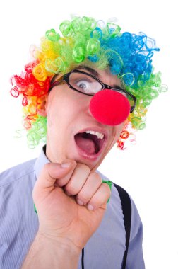 Funny guy with clown wig