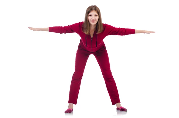 Jovem mulher fazendo exercícios — Fotografia de Stock