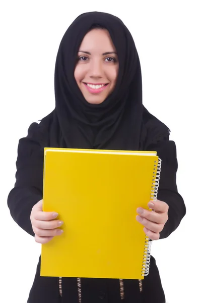 Joven estudiante musulmana con libro — Foto de Stock