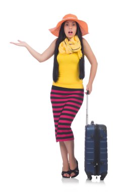 Genç bayan tatile hazırlanıyor.