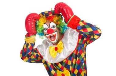 Boks eldivenleri ile palyaço