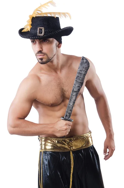 Uomo in costume da pirata nel concetto di Halloween — Foto Stock