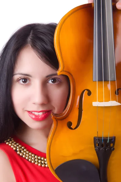 Молодая девушка со скрипкой — стоковое фото