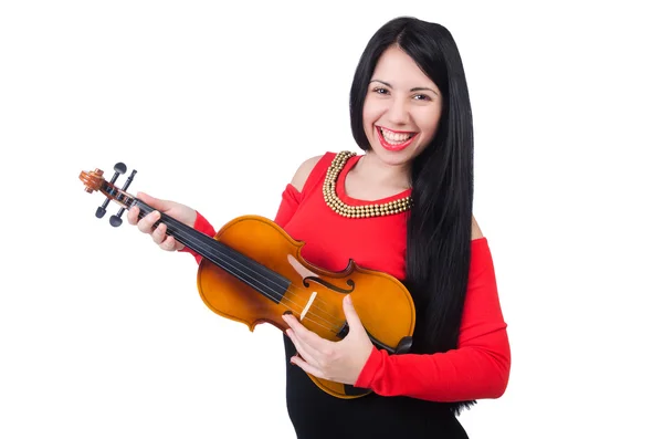 年轻女孩用的小提琴 — 图库照片