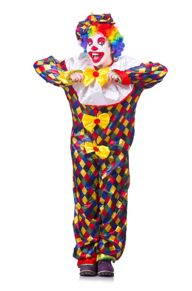 Clown in costume isolato su bianco — Foto Stock