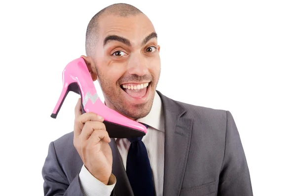 Man with choice of shoes — Stock Photo, Image