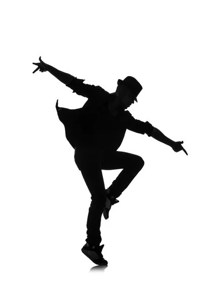 Sziluettjét férfi táncos — Stock Fotó