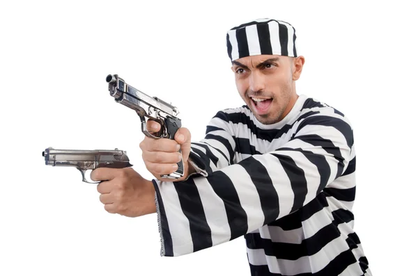Prisoner with gun — Stock Photo, Image