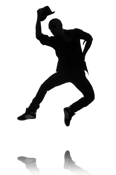 男性ダンサーのシルエット — ストック写真