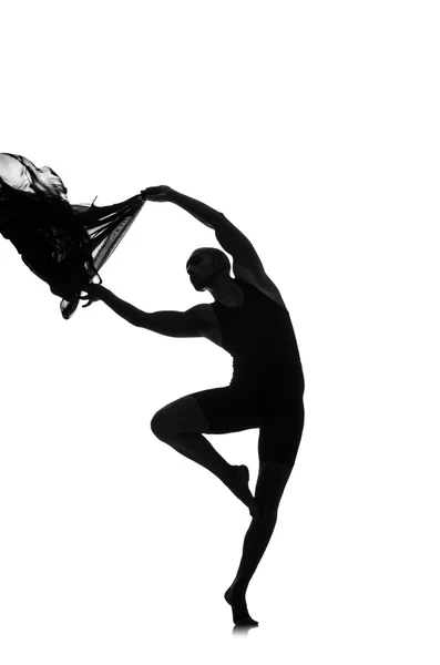 Silhouet van mannelijke danser — Stockfoto