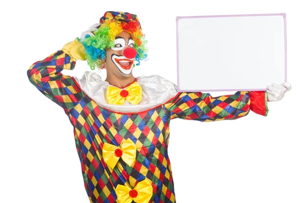 Clown mit leerem Brett — Stockfoto