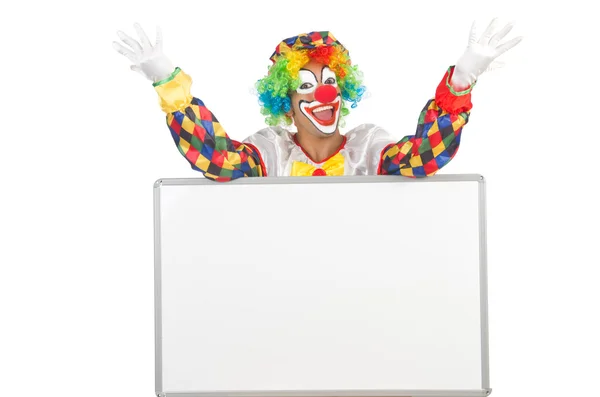 Clown with blank board — Stock Photo, Image