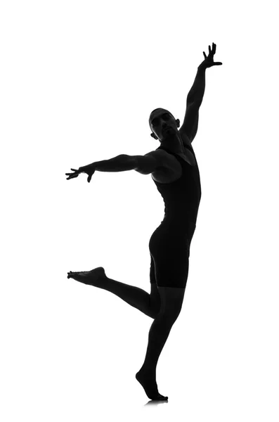 Silhouette eines männlichen Tänzers — Stockfoto