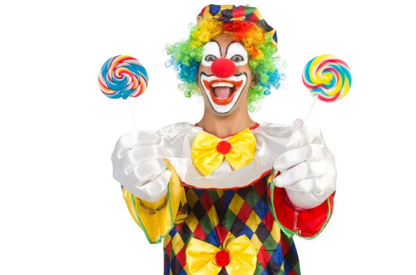 Clown med klubbor — Stockfoto