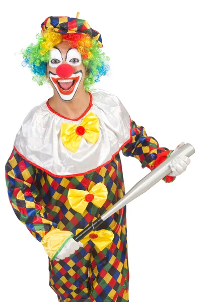 Clown con mazza da baseball — Foto Stock