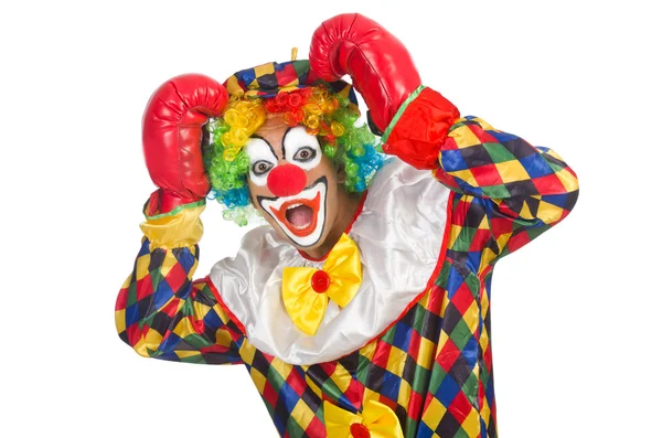 Clown med boxhandskar — Stockfoto